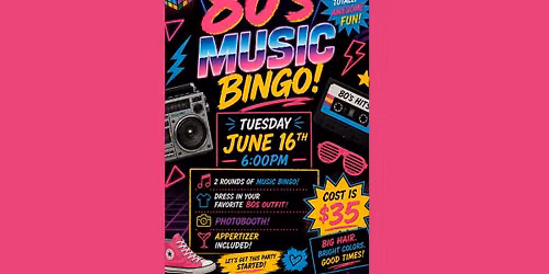 80s Music Bingo