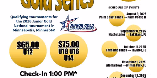 Florida Junior Gold Series - Lakeside Lanes - Tavares, FL - October 11, 2025