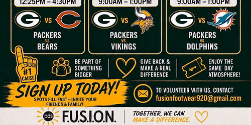Packer Game Volunteer Opportunity 
