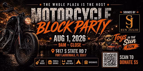 Motorcycle Block Party \u2013 Fort Lauderdale Bike Event, Tattoos, DJ & Vendors