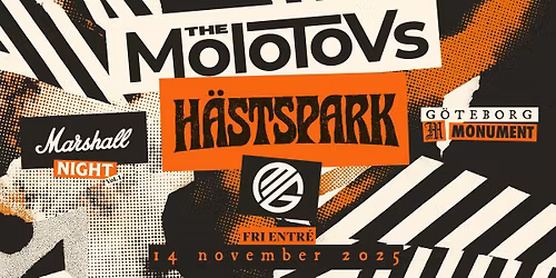 Marshall Night: The Molotovs, H\u00e4stspark & Mud Grief 14\/11 (GRATIS KONSERT!)
