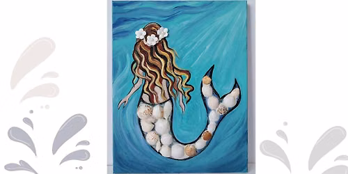 Mermaid Under the Water,  Acrylic and Mixed Media on Canvas