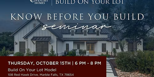 Know Before You Build Seminar - AUS