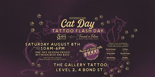 International Cat Day Tattoo Flash Day — 4 Bond Street, Level 2, Wellington, New Zealand
