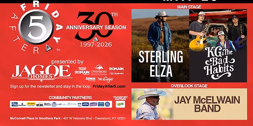 FRIDAY AFTER 5 - 30th: STERLING ELZA and KG & THE BAD HABITS