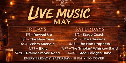 LIVE MUSIC IN MAY \u2022 Every Friday & Saturday