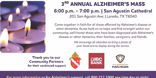 3rd Annual Alzheimer's Purple Mass - Laredo