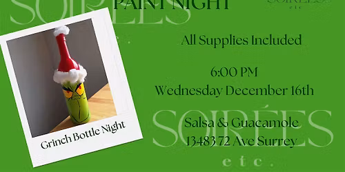 The Drunken Grinch Bottle Paint Night at Salsa & Guacamole