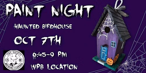 Spooky Haunted Birdhouse Paint Night