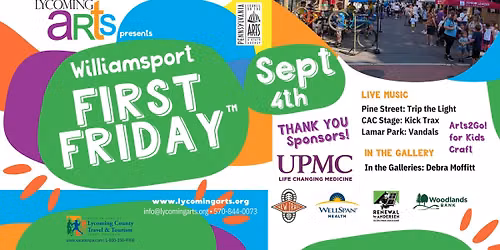 Lycoming Arts presents Williamsport First Friday\u2122 - September 4, 2026