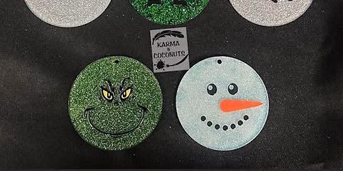 3 UV Resin, Vinyl Transfer and Glitter Ornaments\/Gift Tags or Key Chains - $35