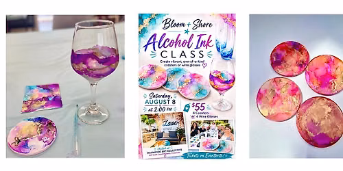 Alcohol Ink Coasters and Wine glasses