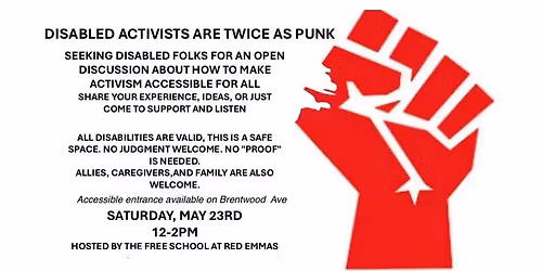 Discussion Group: Disabled Activists are Twice as Punk! 