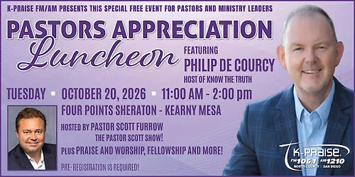 K-Praise presents Pastor Appreciation Luncheon | 10.20.26