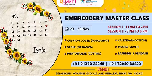 Qyaari by Penkraft Embroidery Masterclass!