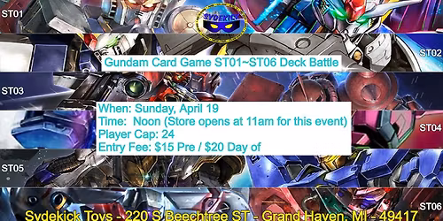 Sydekick Toys Gundam Card Game ST01~ST06 Deck Battle Event