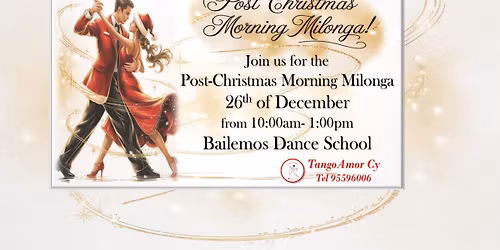 Post-Christmas Morning Milonga at Bailemos Dance School