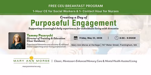 FREE CEU BREAKFAST PROGRAM: Creating a Day of Purposeful Engagement