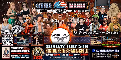 Norwich, CT - Little Mania Mini Wrestling @ Pistol Pete's