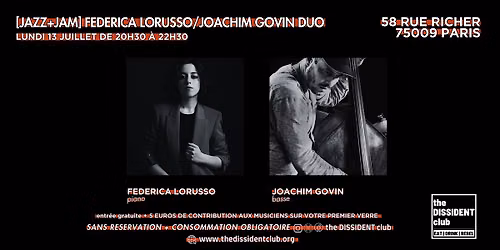[JAZZ+JAM] Federica Lorusso\/Joachim Govin duo
