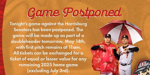 Altoona Curve at Harrisburg Senators at FNB Field