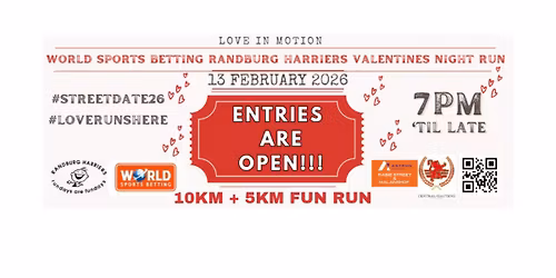 World Sports Betting Randburg Harriers Valentines Night Run