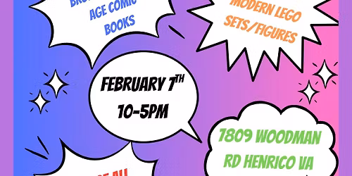 PDCC\u2019s RVA Comic, Lego & Toy Collectors Show (Debut Event)