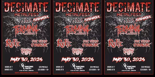 DMF Fundraiser ft. Terminal Phase, She Cried Cyanide, Relic & Costectomy