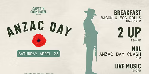 ANZAC Day at Captain Cook Hotel Botany