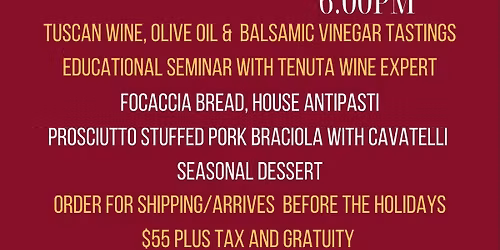 LA TAVOLA WINE DINNER: TORCIANO WINERY 
