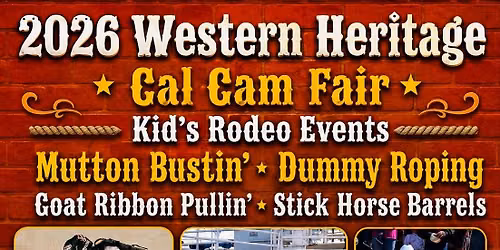 2026 Cal-Cam Fair Western Heritage Day Kids Rodeo Events