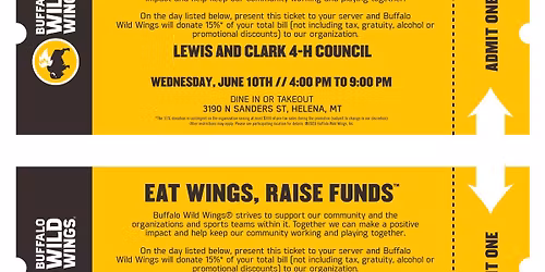 4-H Livestock Fundraiser at Buffalo Wild Wings
