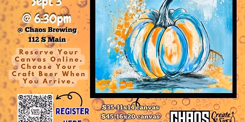 Sept Craft+Canvas @ Chaos Brewing- "Harvest Blue"