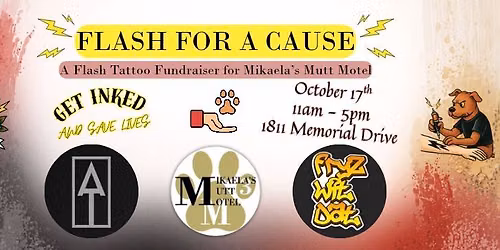 \u26a1\ufe0f\ud83d\udc15 Flash for a Cause: A Flash Tattoo Event for Mikaela\u2019s Mutt Motel