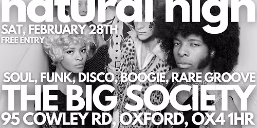 Witney Soul Club **Natural High** at The Big Society