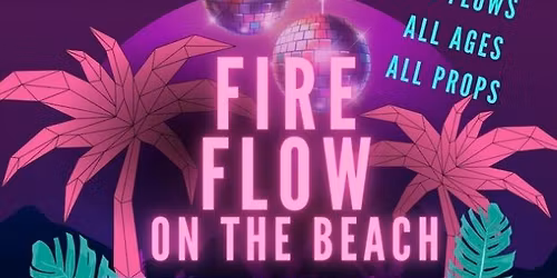 Fire flow on the beach 