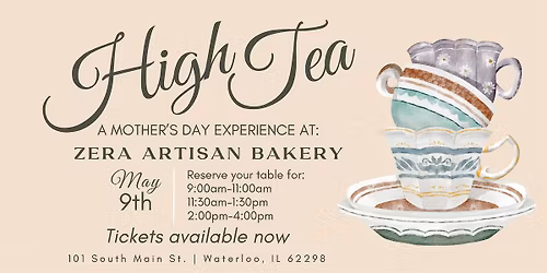 Mother's Day High Tea at Zera Artisan Bakery