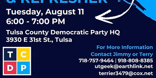 Tulsa County Democratic Party Precinct Officer Training & Refresher