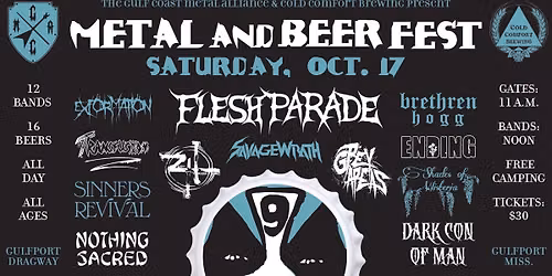 The 9th Annual GCMA & CCB Metal & Beer Fest.