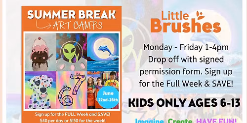 Little Brushes Summer Art Camp June 22nd-26th
