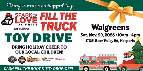  🎁 SPARK OF LOVE TOY DRIVE – FILL THE TRUCK! 🚒
