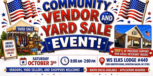 Community Vendor & Yard Sale Event