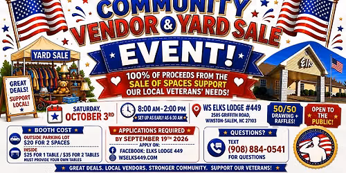 Community Vendor & Yard Sale Event