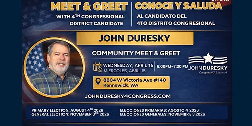Kennewick Moonshot Brewing: Town Hall with John Duresky Candidate for US Congress Central Washington