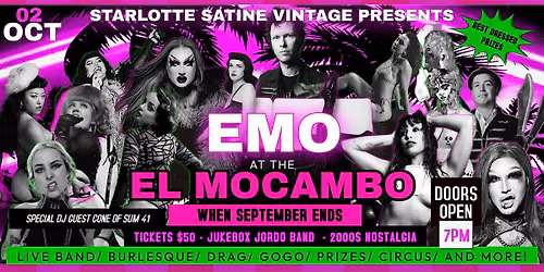 "EMO AT THE EL MOCAMBO" When September Ends OCT 2nd