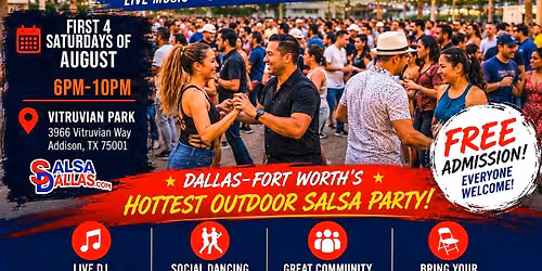 Vitruvian Salsa Festival 2026 | Free Salsa in Addison, TX
