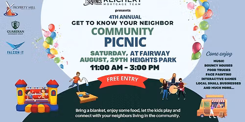 4th Annual "Get to know your neighbor" Community Picnic 