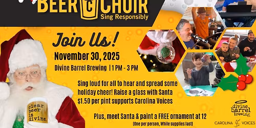 Carolina Beer Choir: Holiday Edition at Divine Barrel Brewing