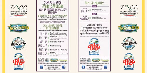 Ticonderoga Area Farmers Market - Community Non-Profit Day