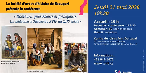 CONF\u00c9RENCE | Docteurs, gu\u00e9risseurs et fossoyeurs par Marie-\u00c8ve Ouellet